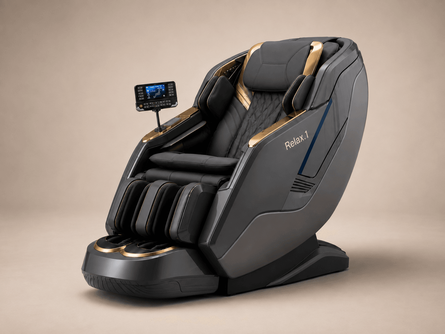 RELAX.1 Premium Body Massage Chair shown against a warm neutral background